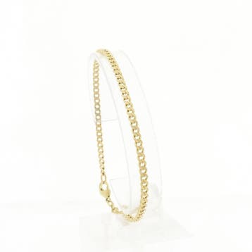 Gouden gourmetschakel armband (Schakelarmband), Ophalen of Verzenden, Gebruikt, Goud, Goud