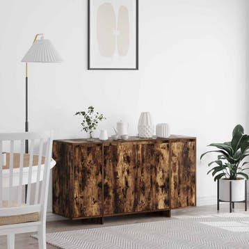 vidaXL Dressoir Rook Eiken 135 x 41 x 75 cm Bewerkt hout, Verzenden