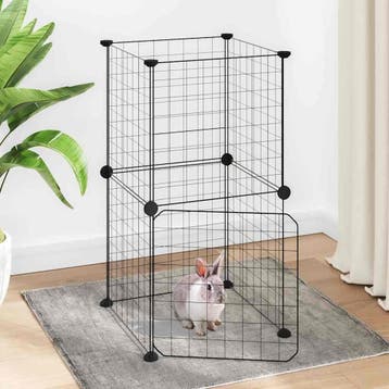 vidaXL Huisdierenkooi met deur 8 panelen 35x35x70 cm staal, Verzenden