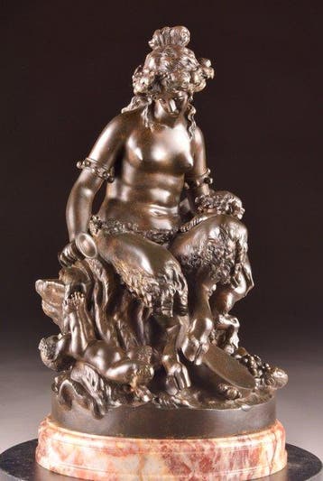 Naar Clodion (1738-1814) - sculptuur, Bacchanale groep met