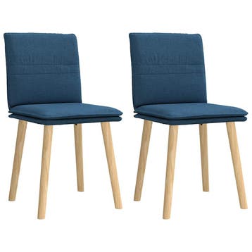 vidaXL Eetkamerstoelen 2 st stof blauw, Verzenden, Nieuw