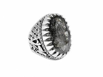 Zonder minimumprijs - Ring Zilver Quartz, Handtassen en Accessoires, Ringen, Nieuw