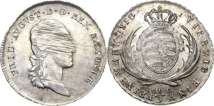 1/3 taler, daalder 1810, Sachsen-kurlinie ab 1547 (albert..., Timbres & Monnaies, Monnaies | Europe | Monnaies non-euro, Envoi