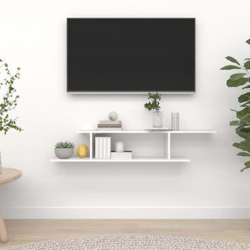 vidaXL Tv-wandschap 125x18x23 cm bewerkt hout wit, Huis en Inrichting, Kasten | Wandmeubels, Verzenden, Nieuw