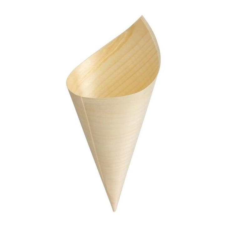 Biologisch afbreekbare houten puntzakjes 17x7,5cm | 100, Zakelijke goederen, Horeca | Keukenapparatuur, Nieuw in verpakking, Verzenden