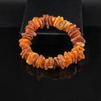 Echte Baltische barnsteen blokkenarmband – Verbrand oranje,