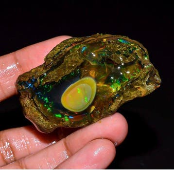 Opaal 159,50 ct Grote Ethiopische opaal (ruw), kristalopaal