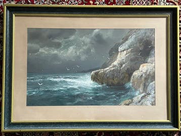 Raphaël Ponson (1835-1904) - Calanques de Port Miou - Cassis, Antiquités & Art