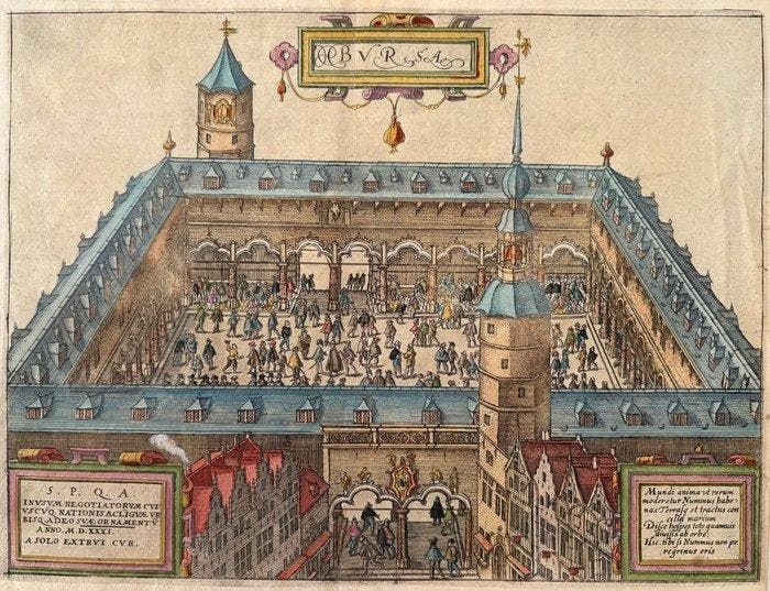 België - Antwerpen; L. Guicciardini - Burse / Domus, Boeken, Atlassen en Landkaarten