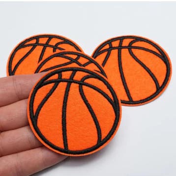 Embleem - basketbal - 6 cm - applicatie - opstrijken - st..., Hobby en Vrije tijd, Kledingapplicaties en Hotfix, Ophalen of Verzenden