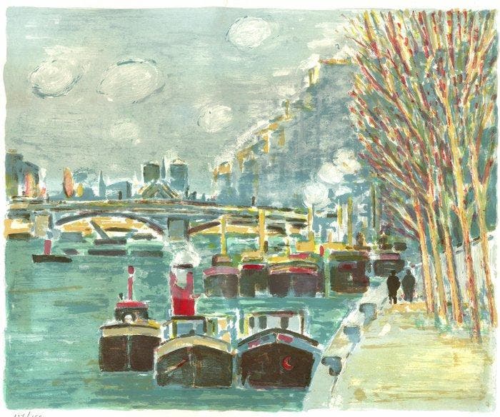 Robert Savary (1920-2000) - La Seine, Antiquités & Art, Antiquités | Autres Antiquités