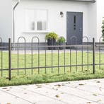 vidaXL Tuinhek 3 pcs Grijs 5,1 x 0,6 m Poedergecoat staal, Tuin en Terras, Verzenden, Nieuw
