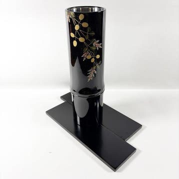 Vaas - Urushi gelakt hout - Japan - Wajima-lakwerk (Zonder
