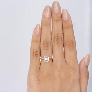 Ring - 18 karaat Geel goud - 0.16ct. tw. Diamant, Nieuw