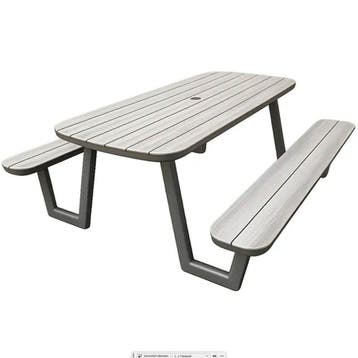 Picknicktafel Luna 6-8 personen - OP = OP, Ophalen of Verzenden, Nieuw, Rechthoekig, Aluminium