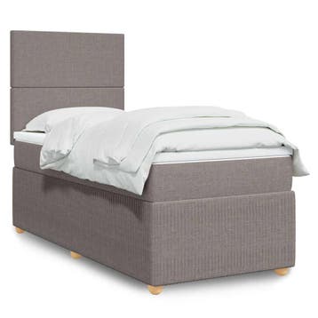 vidaXL Boxspring met matras stof taupe 80x200 cm, Verzenden, Nieuw