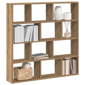 vidaXL Wandschap kubus 12 vakken bewerkt hout artisanaal, Verzenden, Nieuw