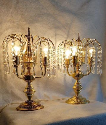 Bureaulamp - Kristal, Messing - Italiaanse lamp, Antiek en Kunst