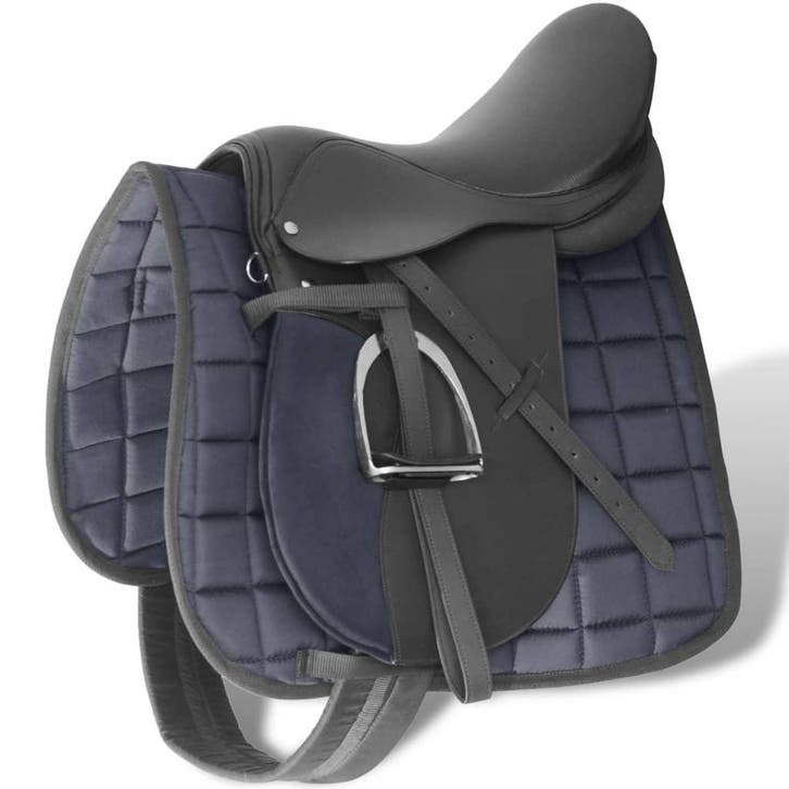 vidaXL Echt lederen paardrijzadel 17,5 18 cm (5-in-1 set,, Animaux & Accessoires, Chevaux & Poneys | Autres trucs de cheval, Envoi