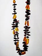 Twee-tonen barnsteen ketting – Baltische Kersenkleur en