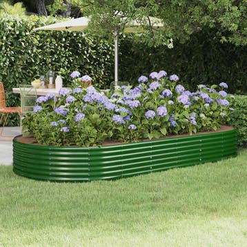 vidaXL Plantenbak 296x140x36 cm gegalvaniseerd staal groen, Tuin en Terras, Verzenden, Nieuw