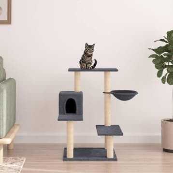 vidaXL Kattenmeubel met sisal krabpalen 82,5 cm donkergrijs, Verzenden