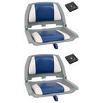 vidaXL 4-delige Bootstoelenset met blauw-witte kussens, Watersport en Boten, Verzenden, Nieuw