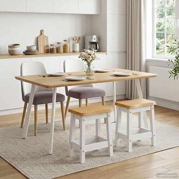 vidaXL Barkruk EKAI 2 st Wit 40 x 29 x 45,5 cm Massief, Verzenden