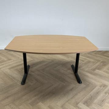 verstelbare vergadertafel 160x120 cm, beuken - zwart, Zakelijke goederen, Kantoor en Winkelinrichting | Kantoormeubilair en Inrichting