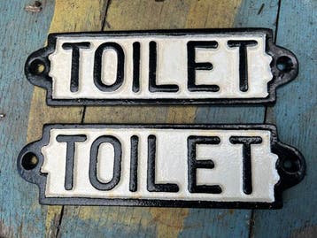 Ornement décoratif (2) - vintage style restroom signs -, Antiek en Kunst, Curiosa en Brocante