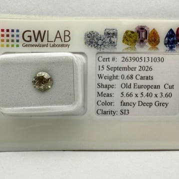 Zonder minimumprijs - 1 pcs Diamant (Natuurlijk gekleurd) -