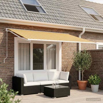 vidaXL Vervangingsdoek voor zonnescherm Oranje en Zwart 500, Verzenden