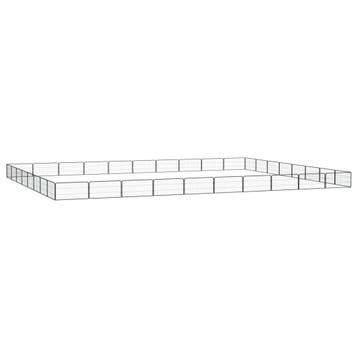 vidaXL Hondenkennel 36 panelen 100x50 cm gepoedercoat staal, Verzenden