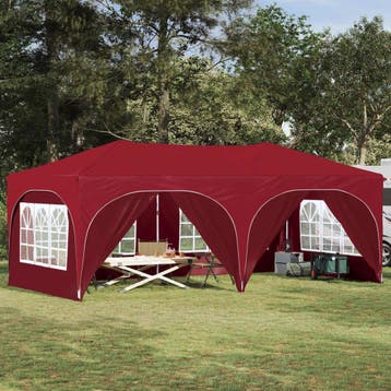 vidaXL Pop-up Feesttent 575 x 288 x 245 cm Bordeauxrood, Verzenden