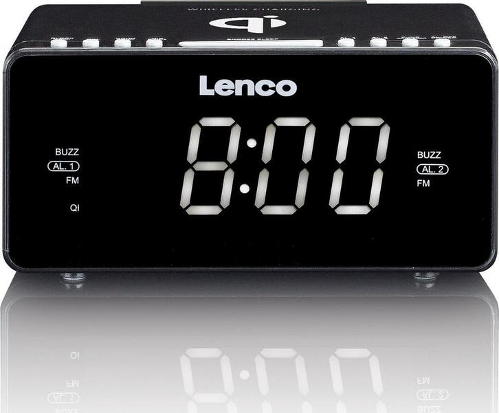Wekkerradio - Digitale wekker - Alarmklok - Zwart - Lenco •, Huis en Inrichting, Woonaccessoires | Klokken, Nieuw, Verzenden