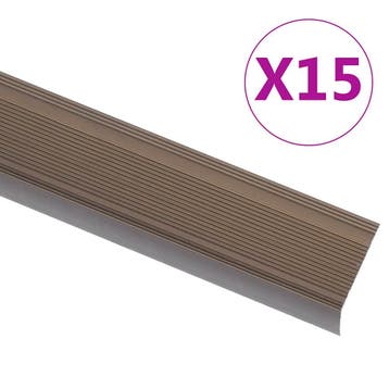 vidaXL Trapneuzen L-vormig 15 st 90 cm aluminium bruin, Doe-het-zelf en Bouw, Verzenden, Nieuw