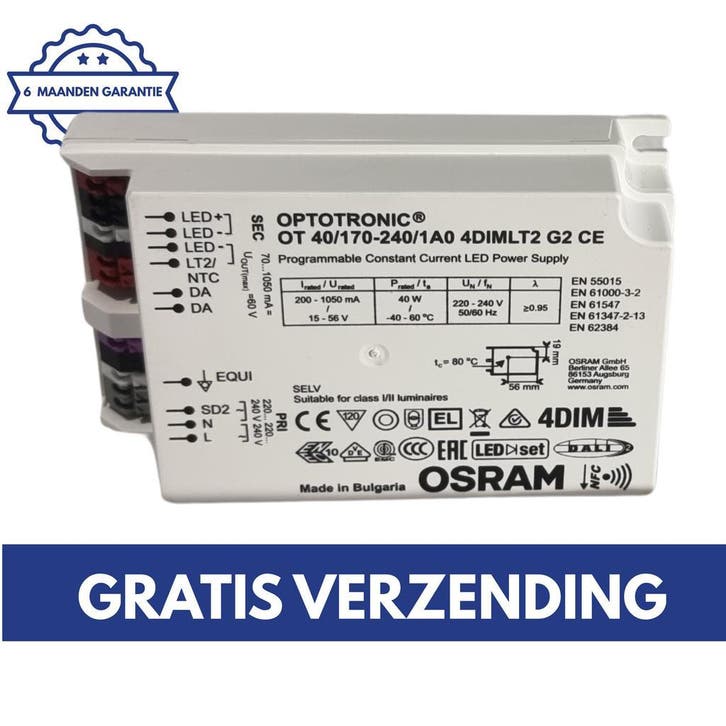 Osram Optotronic OT 40/170-240/1A0 4DIMLT2 G2 | LED Driver, Doe-het-zelf en Bouw, Elektriciteit en Kabels, Zo goed als nieuw, Overige typen