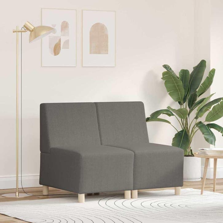 vidaXL Modulaire Sofa Eenheid Armless 2 pcs Lichtgrijs 55 x, Maison & Meubles, Canapés | Salons, Envoi