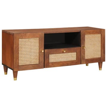 vidaXL TV Kast Bruin 105 x 33,5 x 46 cm Massief Mango Hout, Verzenden