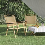 vidaXL Campingstoelen 2 st 54x55x78 cm oxford stof beige, Verzenden