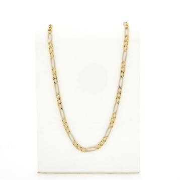 Bicolor gouden Figaro schakelketting, Ophalen of Verzenden