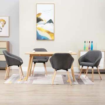 vidaXL Eetkamerstoelen 4 st stof donkergrijs, Huis en Inrichting, Stoelen, Verzenden, Nieuw