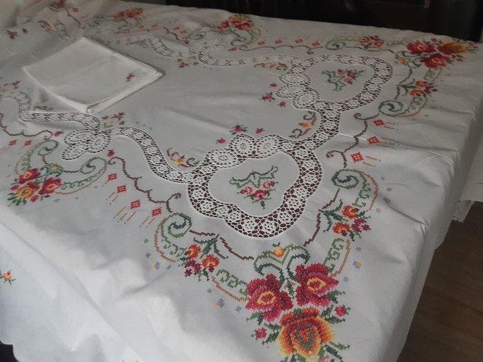 fin Métis Art Nouveau - Housse de table (13) - 250 cm - 170, Antiquités & Art, Tapis & Textile