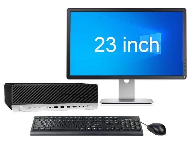 HP EliteDesk 800 G3 SFF i7 6e Gen + 23 FULL HD Monitor + 2, Computers en Software, Desktop Pc's, Ophalen of Verzenden