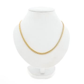 8 karaat platte gourmetschakel ketting, Ophalen of Verzenden, Gebruikt, Geel, Goud