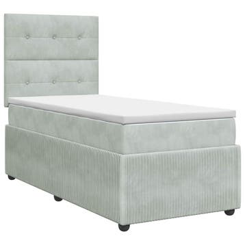 vidaXL Boxspringbed met matras Lichtgrijs 90 x 190 cm, Maison & Meubles, Verzenden