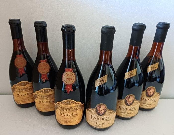 1977 x3 Giovanni Scanavino & 1979 x3 Villa Guelfi - Barolo -, Collections, Vins