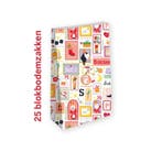 25x Blokbodem zak Pietenfeest Sinterklaas Maat L, Ophalen of Verzenden, Nieuw, Cadeauzakje