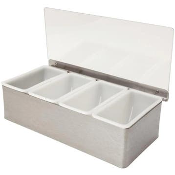 Garneerunit | RVS | 4x 0.57L | 310x151x92(h)mm Beaumont, Verzenden