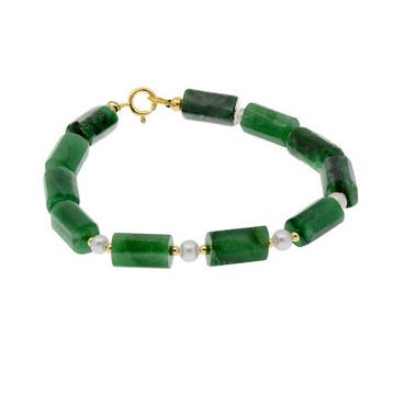 Zonder minimumprijs - Armband - 18 karaat Geel goud Parel -